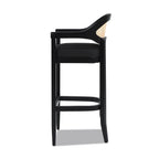 Americana Mid-Century Modern Cane Back Bar Stool in Jet