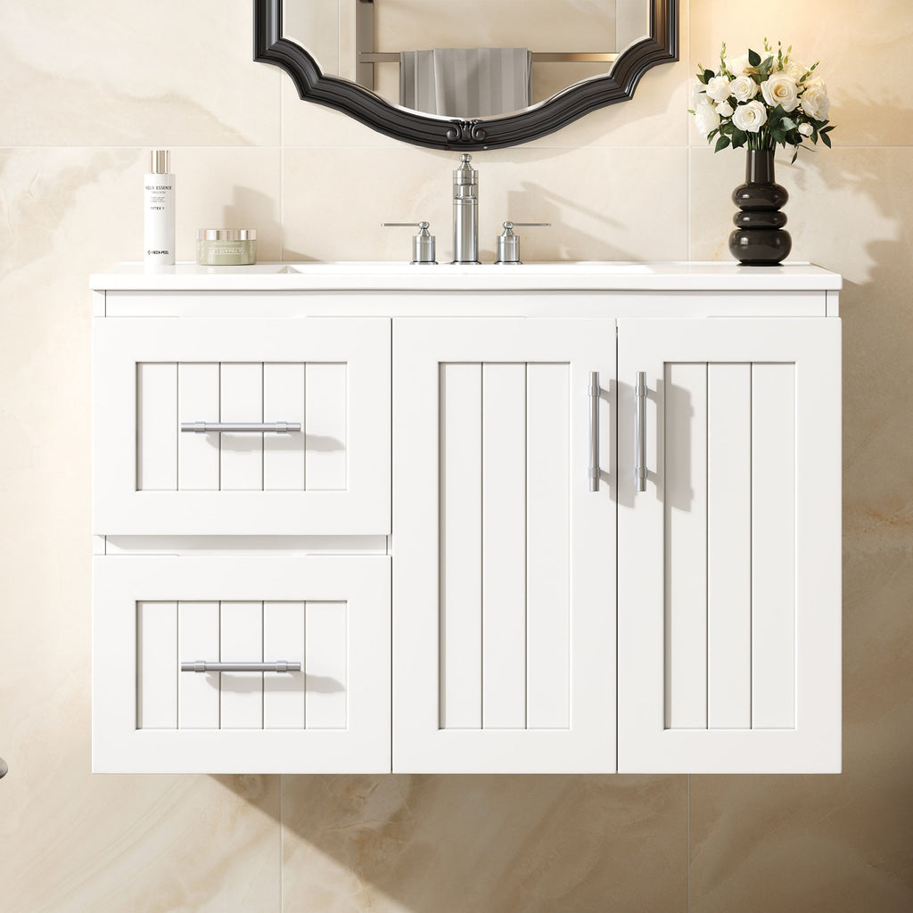 Modern 36" Wall Mounted Bathroom Vanity