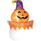 Outsunny 3.4ft Halloween Inflatables Window Sticker Ghost