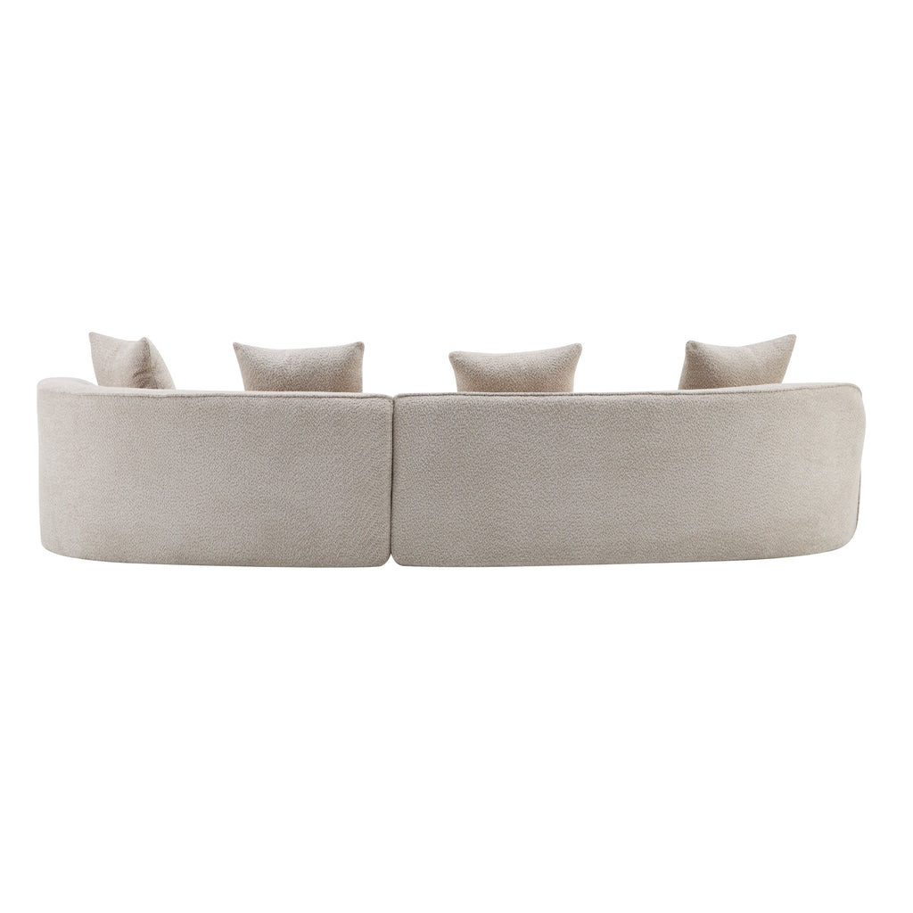 126" Curved Sectional Sofa (Almond-D28 Full Foam)