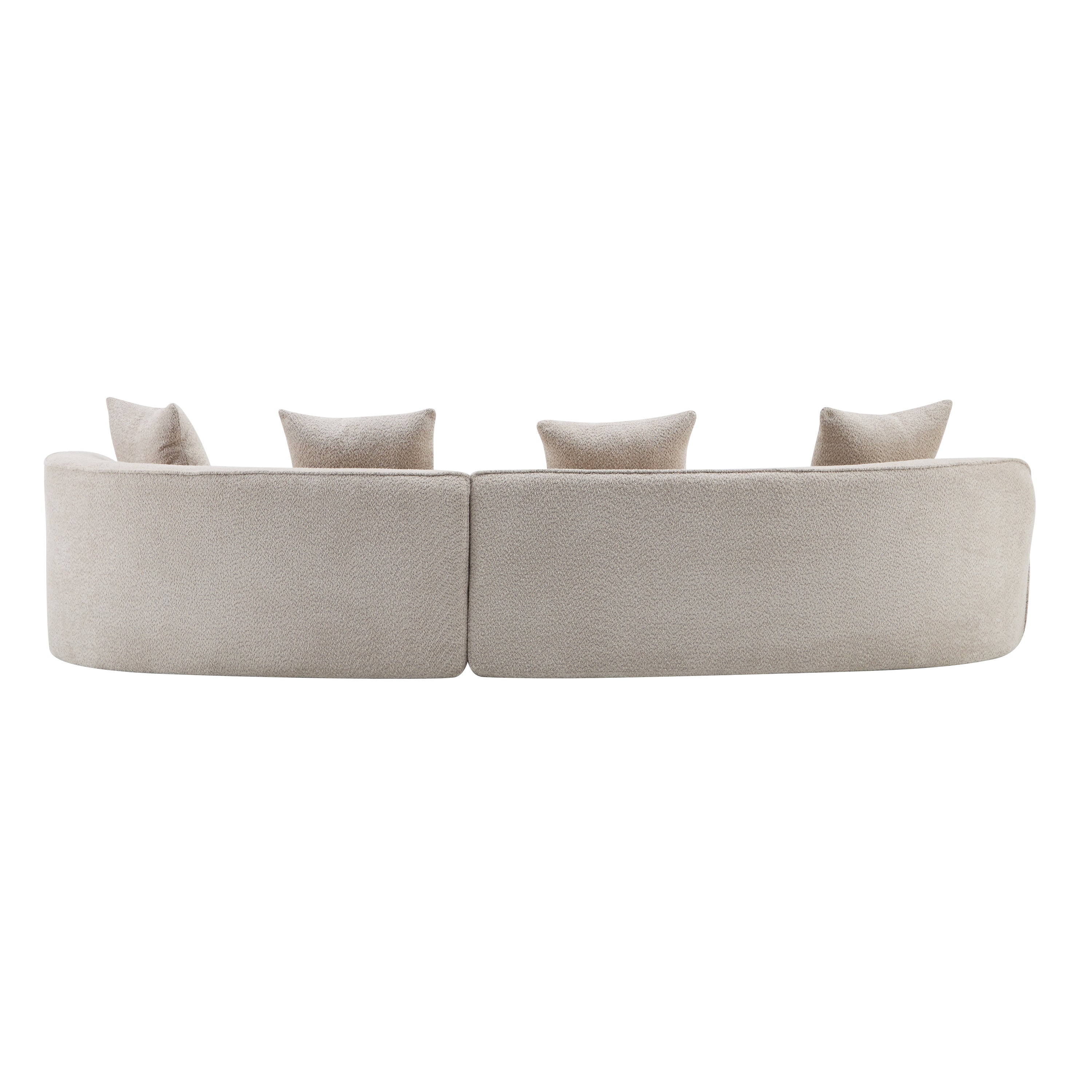 126" Curved Sectional Sofa (Almond-D28 Full Foam)