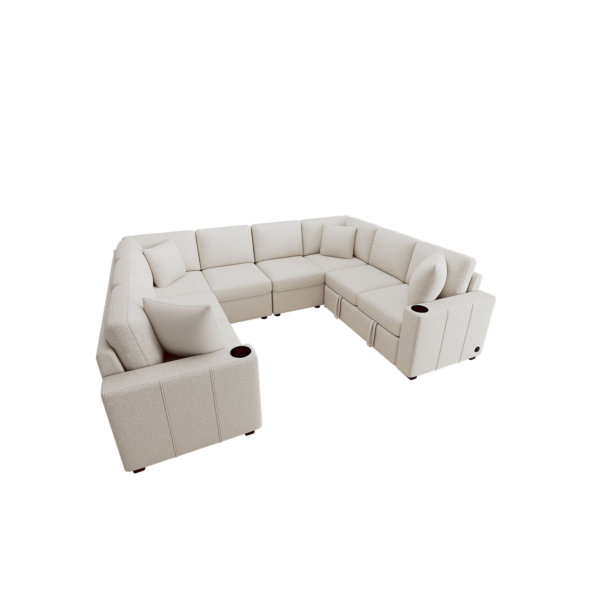 108.7" Sectional Sofa Convertible Pull-out Bed