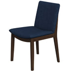 Laura Blue Linen Solid Wood Dining Chair Set of 2