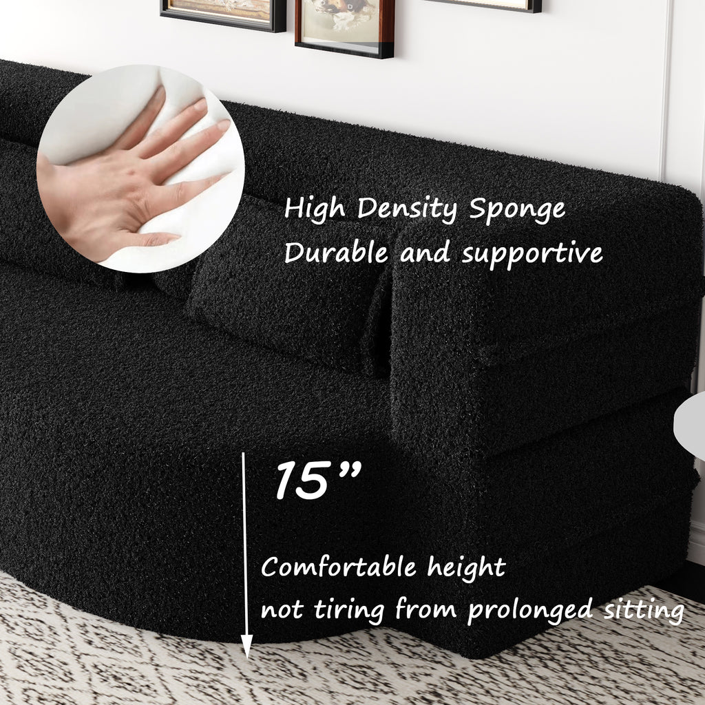Modern Floor Sofa with 2 Pillows