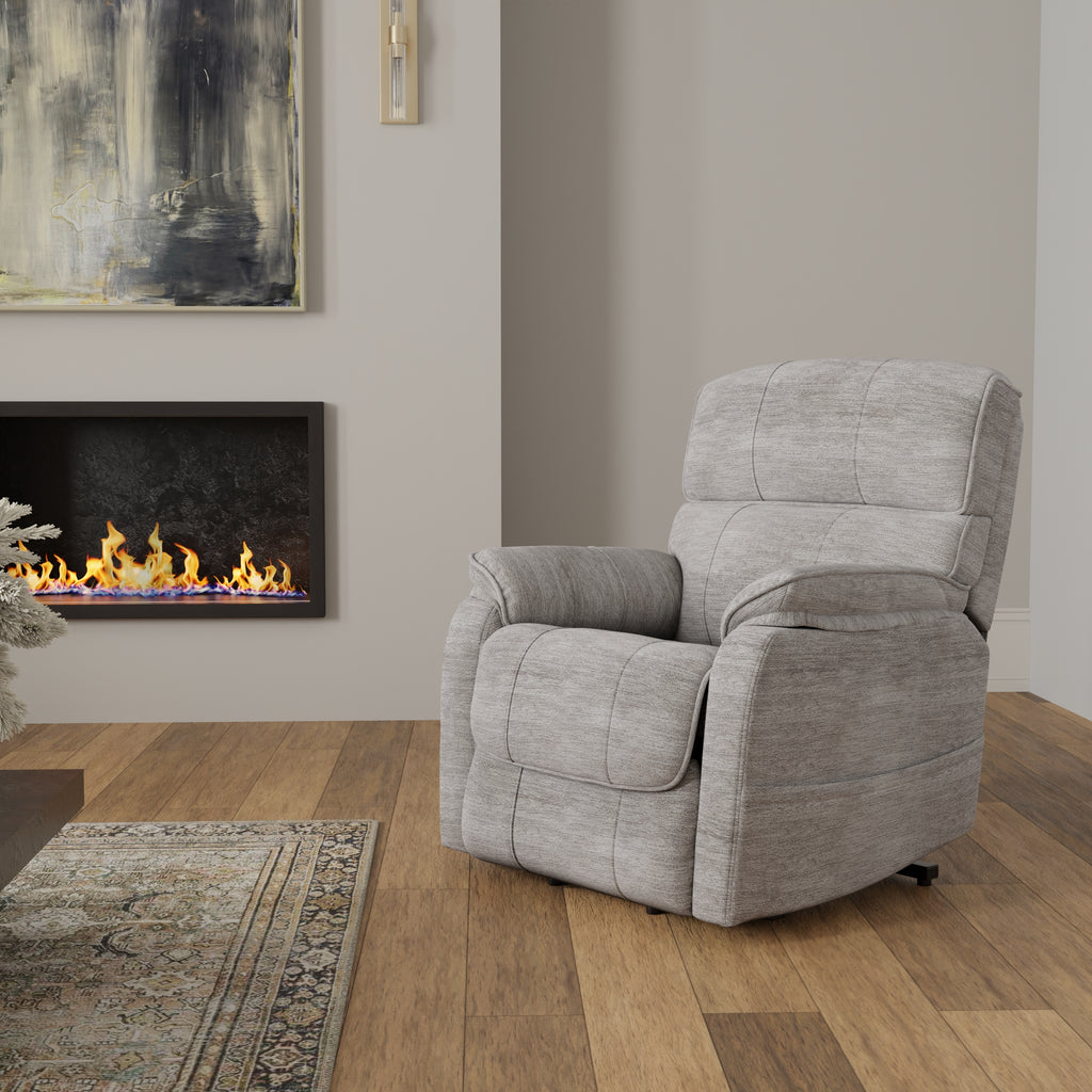 Plush Fabric Power Lift Chair In Lucie Dove