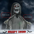 Outsunny 74" Life Size Outdoor Halloween Skeleton Witch Decoration