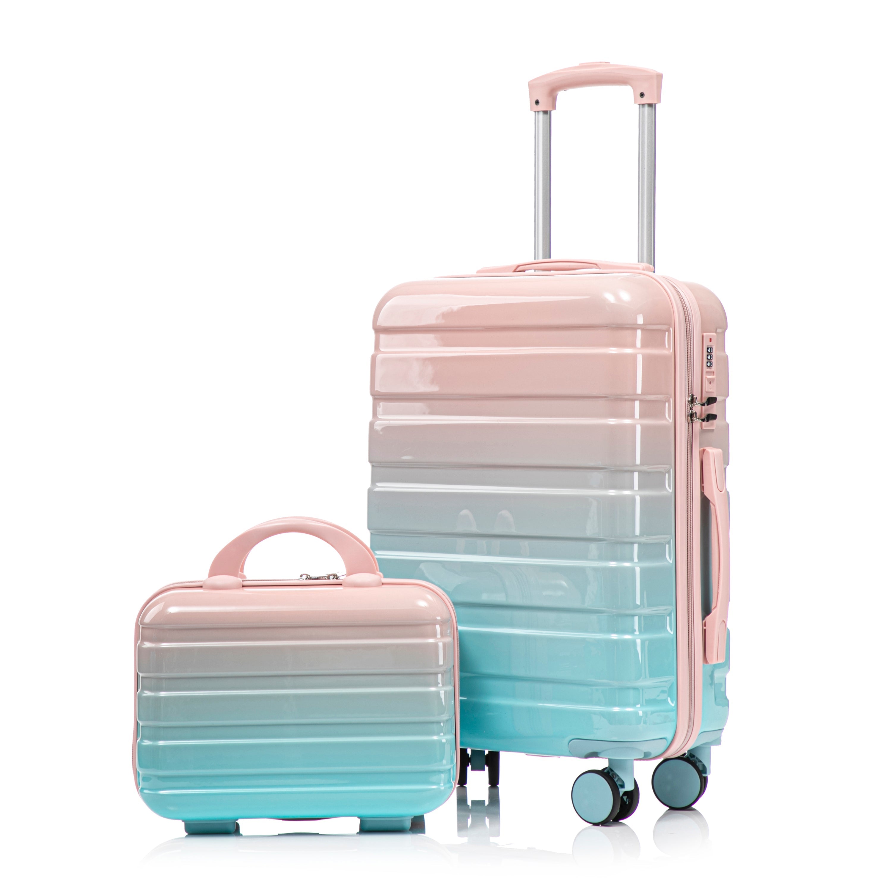 14"/20" 2-Pieces PC Spinner Wheel Carry On Luggage Set