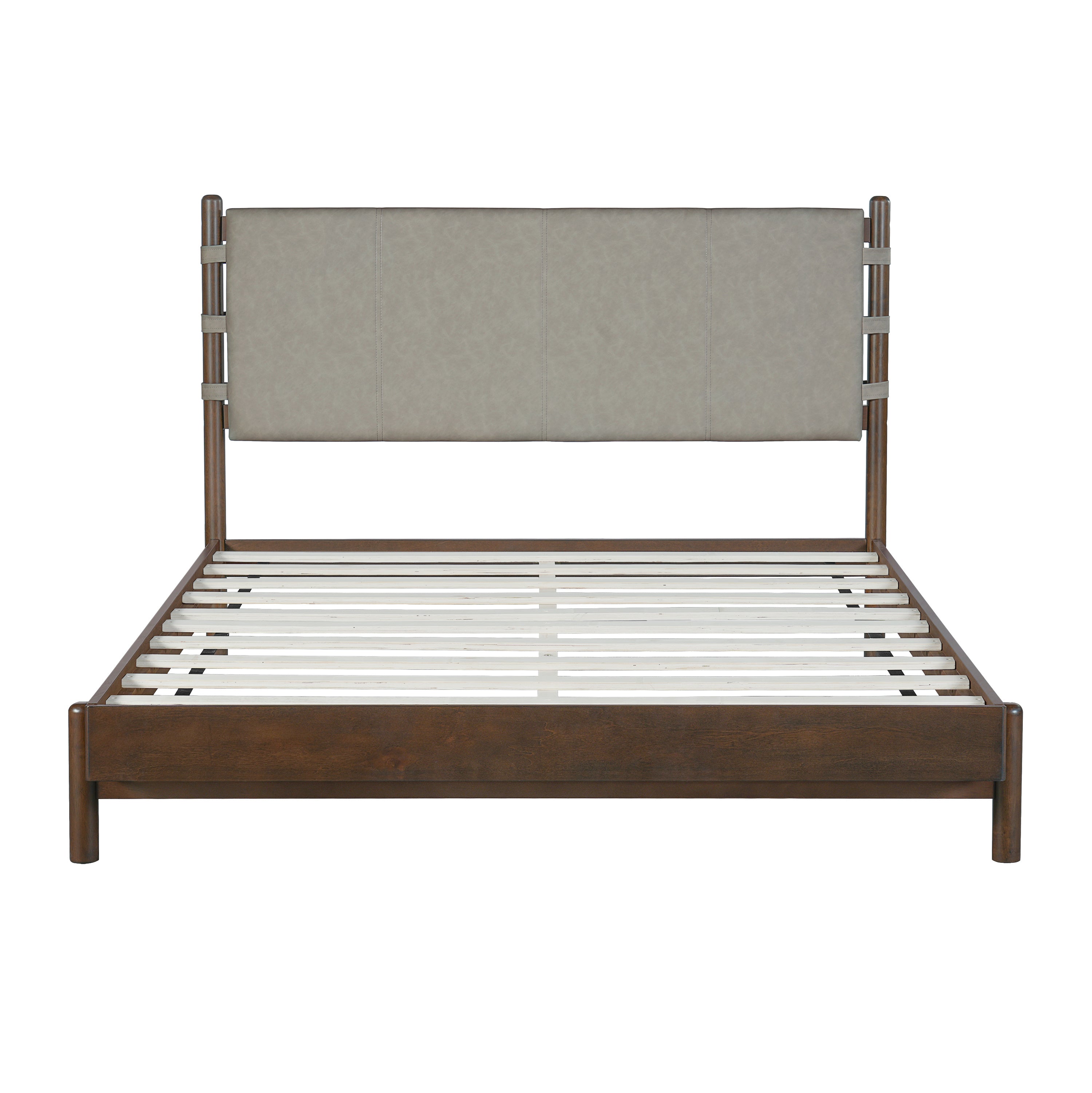 Premium Rubber Wood Platform Bed Frame, Queen Size
