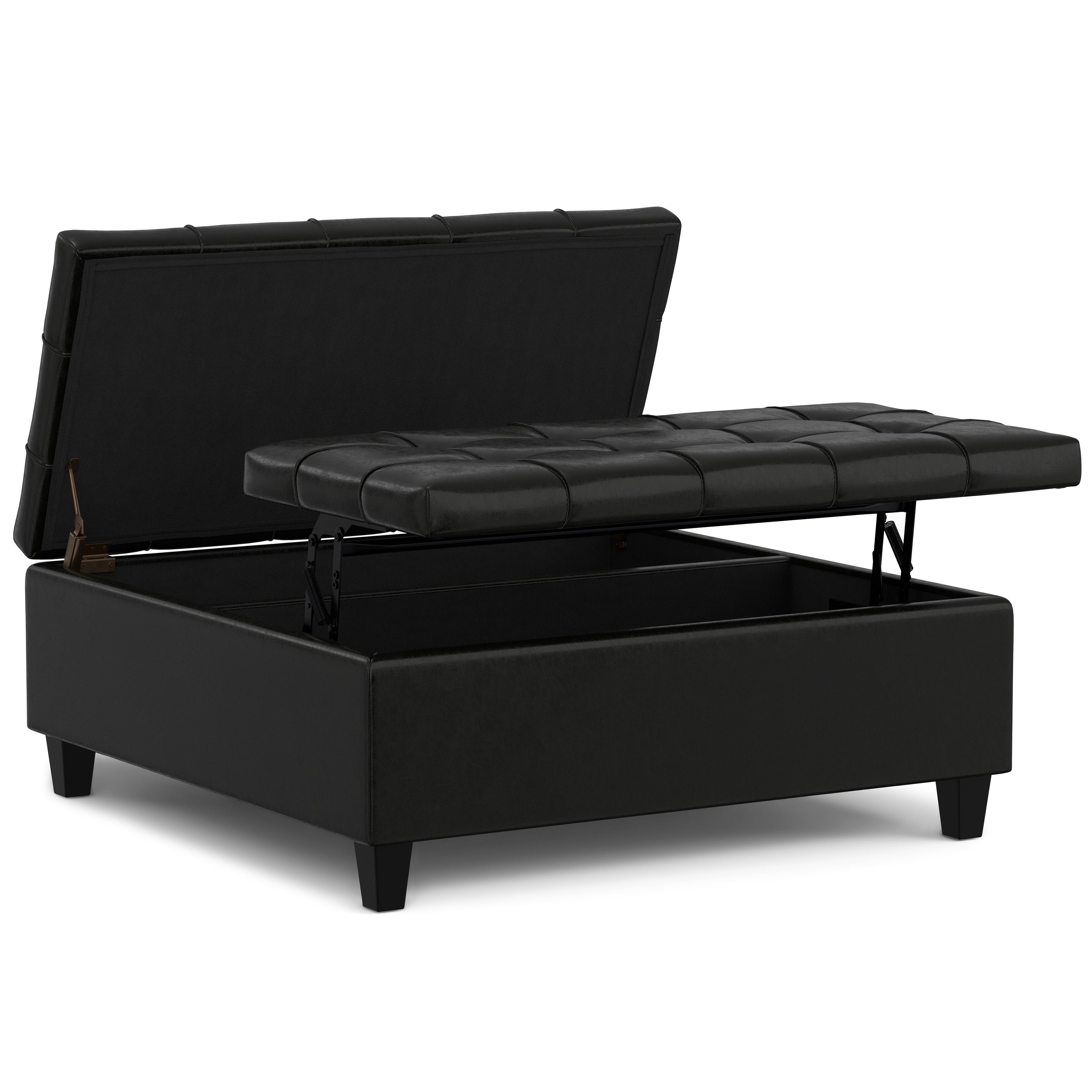 Harrison 40 Inch Wide Large Square Coffee Table Storage Ottoman