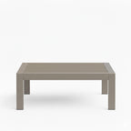 43" x 24" All-Weather Metal Outdoor Coffee Table with Wood-Look Top