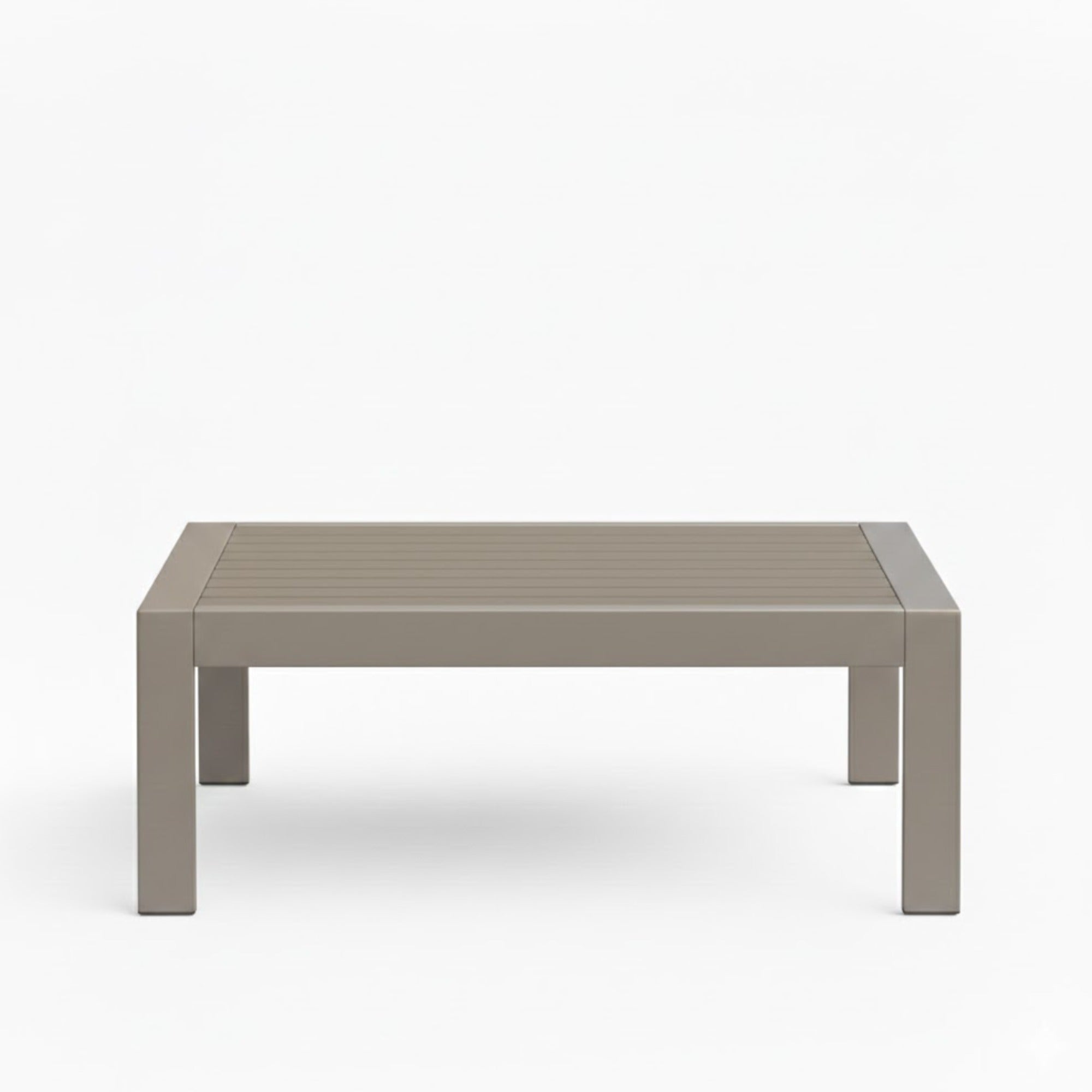 43" x 24" All-Weather Metal Outdoor Coffee Table with Wood-Look Top