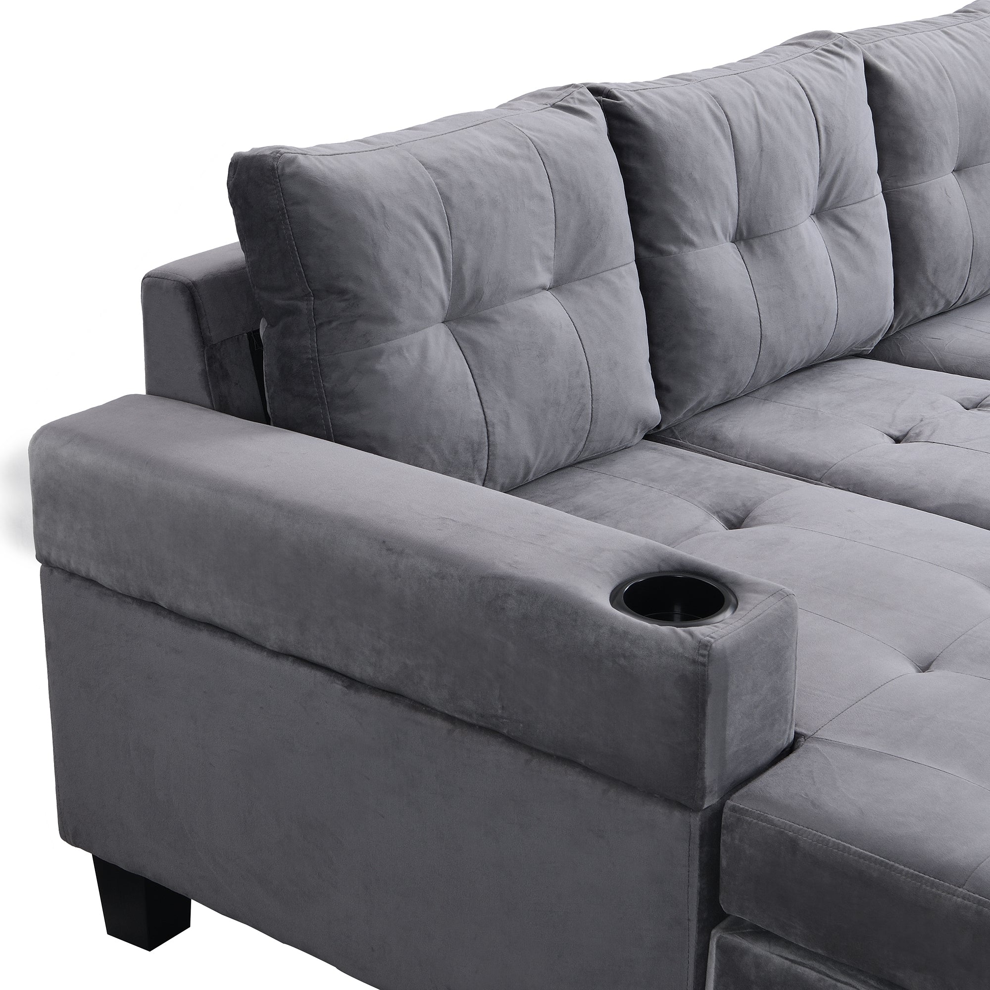 Modern Sectional Sofa Set with L Shape Chaise Lounge
