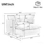 Modern Armchair Sofa with Movable Ottoman