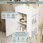 21.6" White Right Side Storage Bathroom Vanity