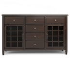 Connaught 60 Inch Wide Solid Wood Sideboard Buffet in Chestnut