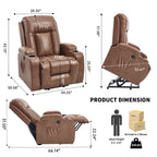Brown PU Infinite Position Power Lift Recliner Chair