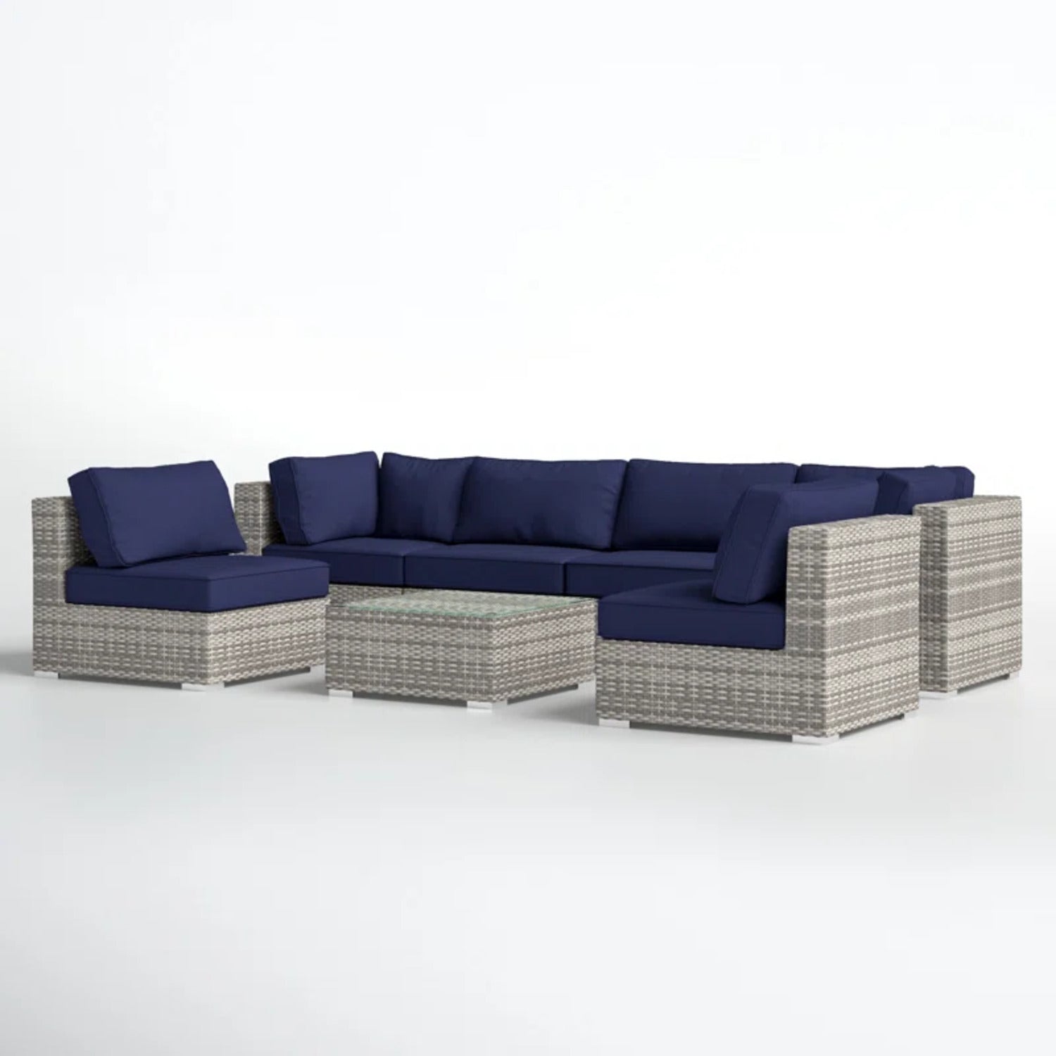 LSI Fully Assembled 6-Person Patio Set with Premium Cushions