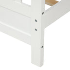 Wood Platform Bed with Headboard and Footboard, Full (White)