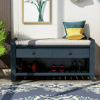 TREXM Shoe Rack with Cushioned Seat and Drawers