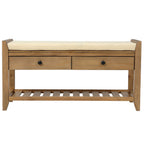 TREXM Shoe Rack with Cushioned Seat and Drawers