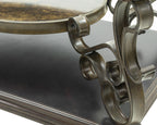 Cocktail Table with Glass Top and Metal Legs