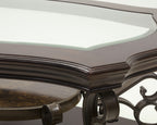 Cocktail Table with Glass Top and Metal Legs