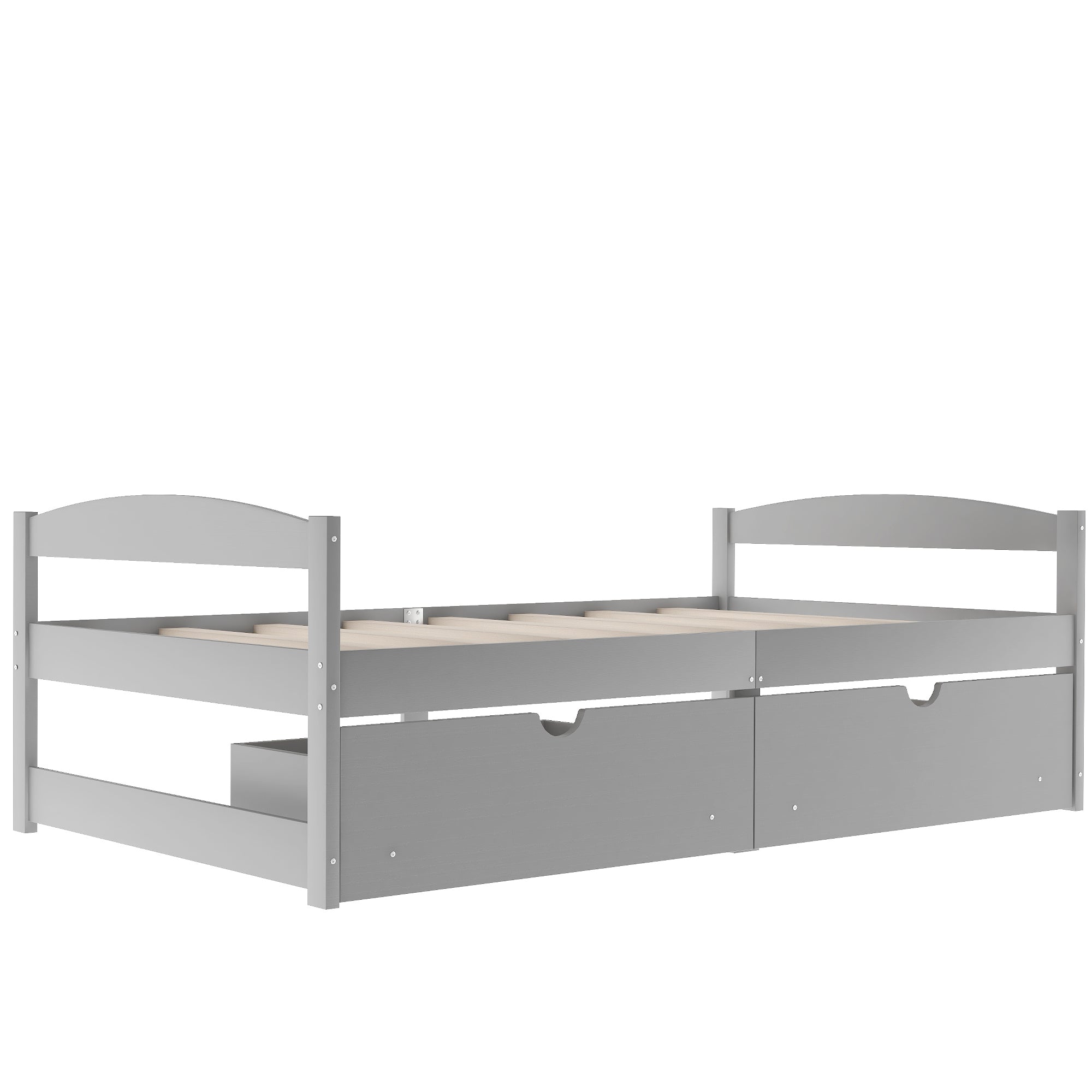 Twin Size Platform Bed With Two Drawers