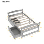 Twin Size Platform Bed With Two Drawers