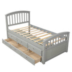 Orisfur Twin Size Platform Storage Bed with 6 Drawers