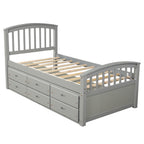 Orisfur Twin Size Platform Storage Bed with 6 Drawers