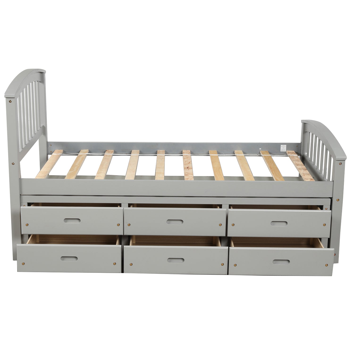 Orisfur Twin Size Platform Storage Bed with 6 Drawers