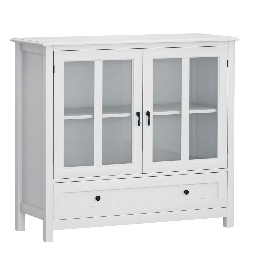 Buffet Storage Cabinet with Double Glass Doors