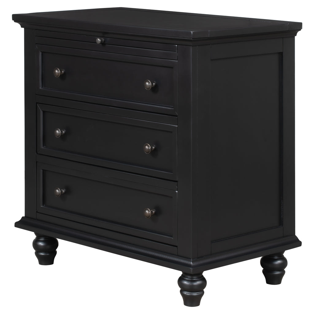 U_STYLE 27.6'' Painted Nightstand with Pull-Out Tray