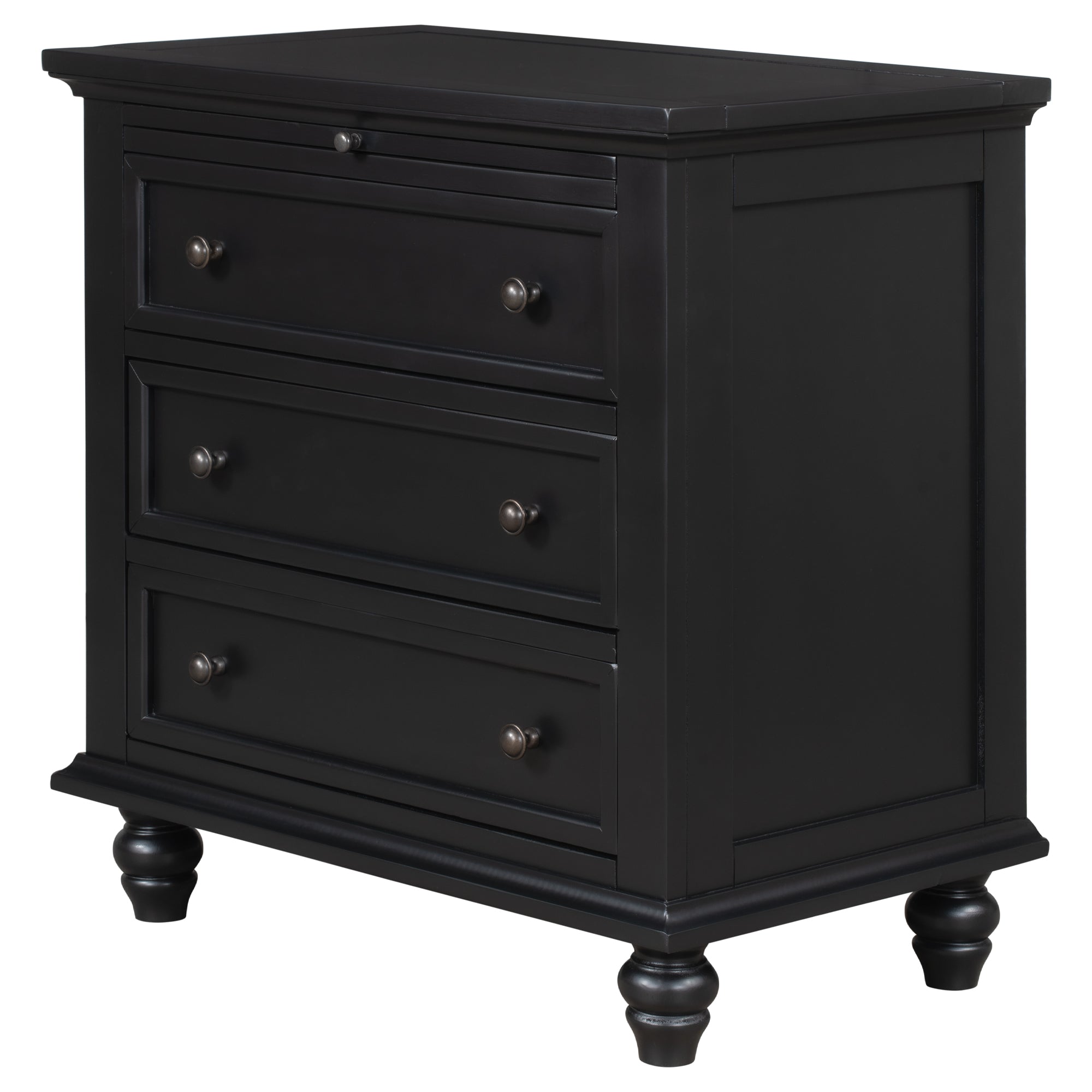 U_STYLE 27.6'' Painted Nightstand with Pull-Out Tray