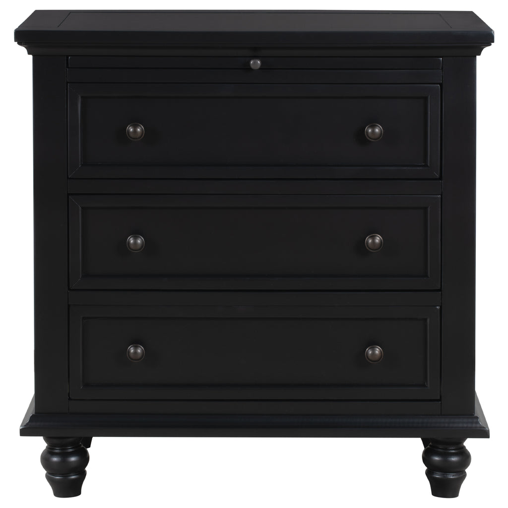 U_STYLE 27.6'' Painted Nightstand with Pull-Out Tray
