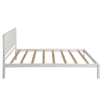 Platform Bed Frame with Headboard, Wood Slat Support, Twin, White