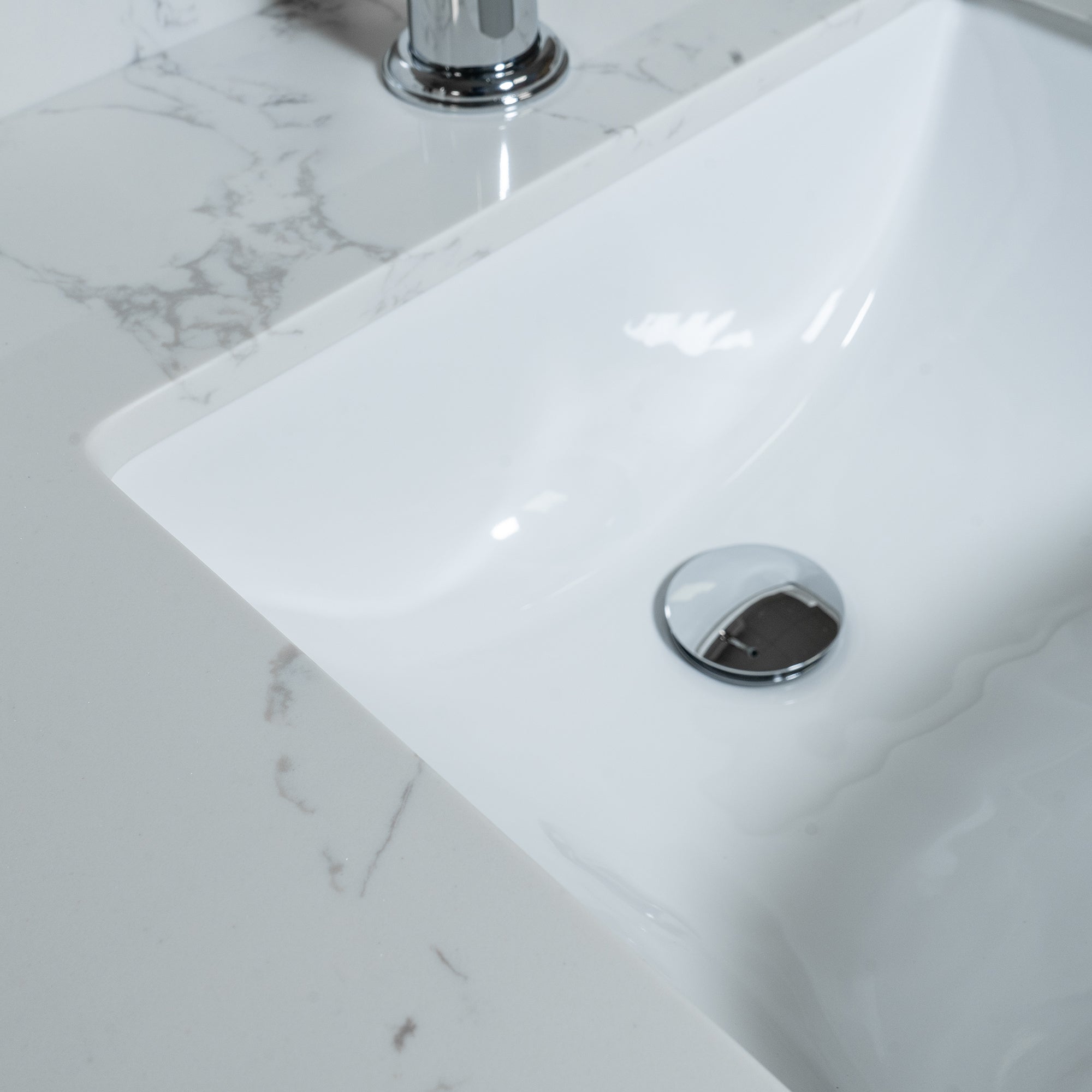 Montary 37-Inch Bathroom Vanity Top in Stone Carrara