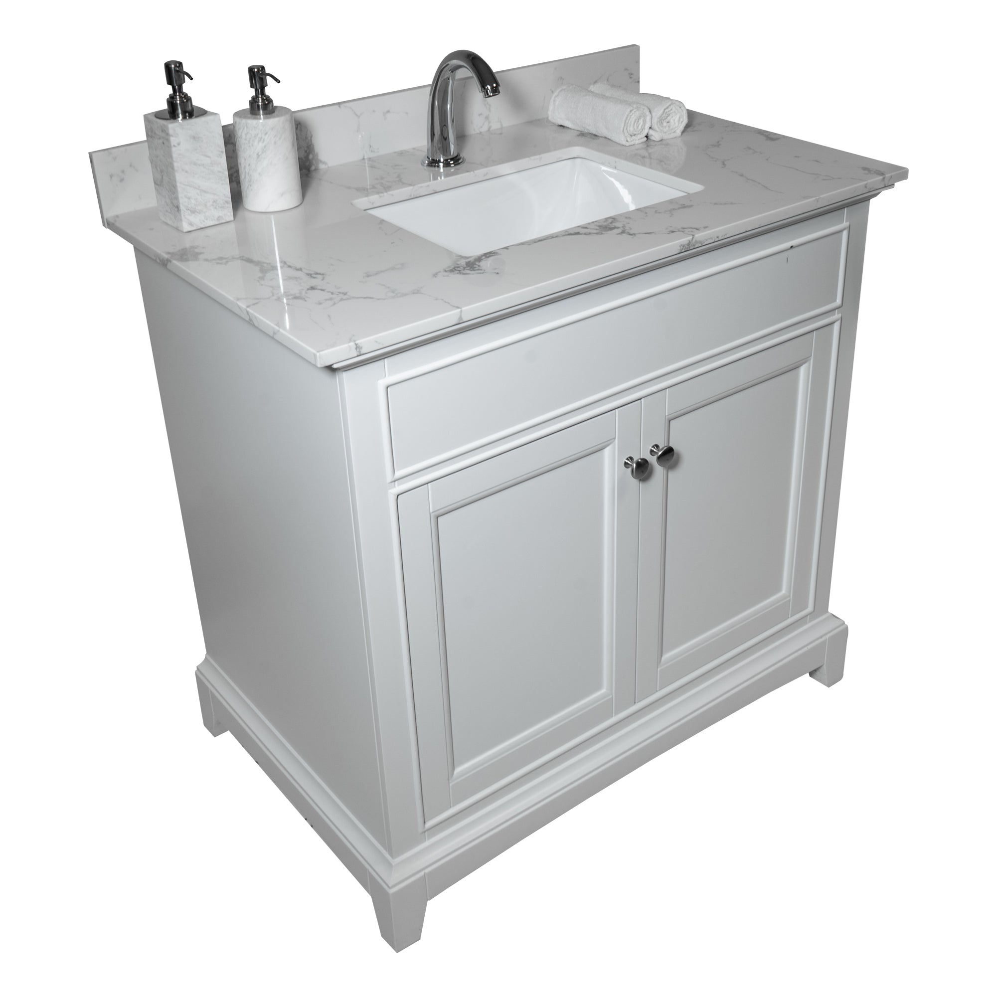 Montary 37-Inch Bathroom Vanity Top in Stone Carrara