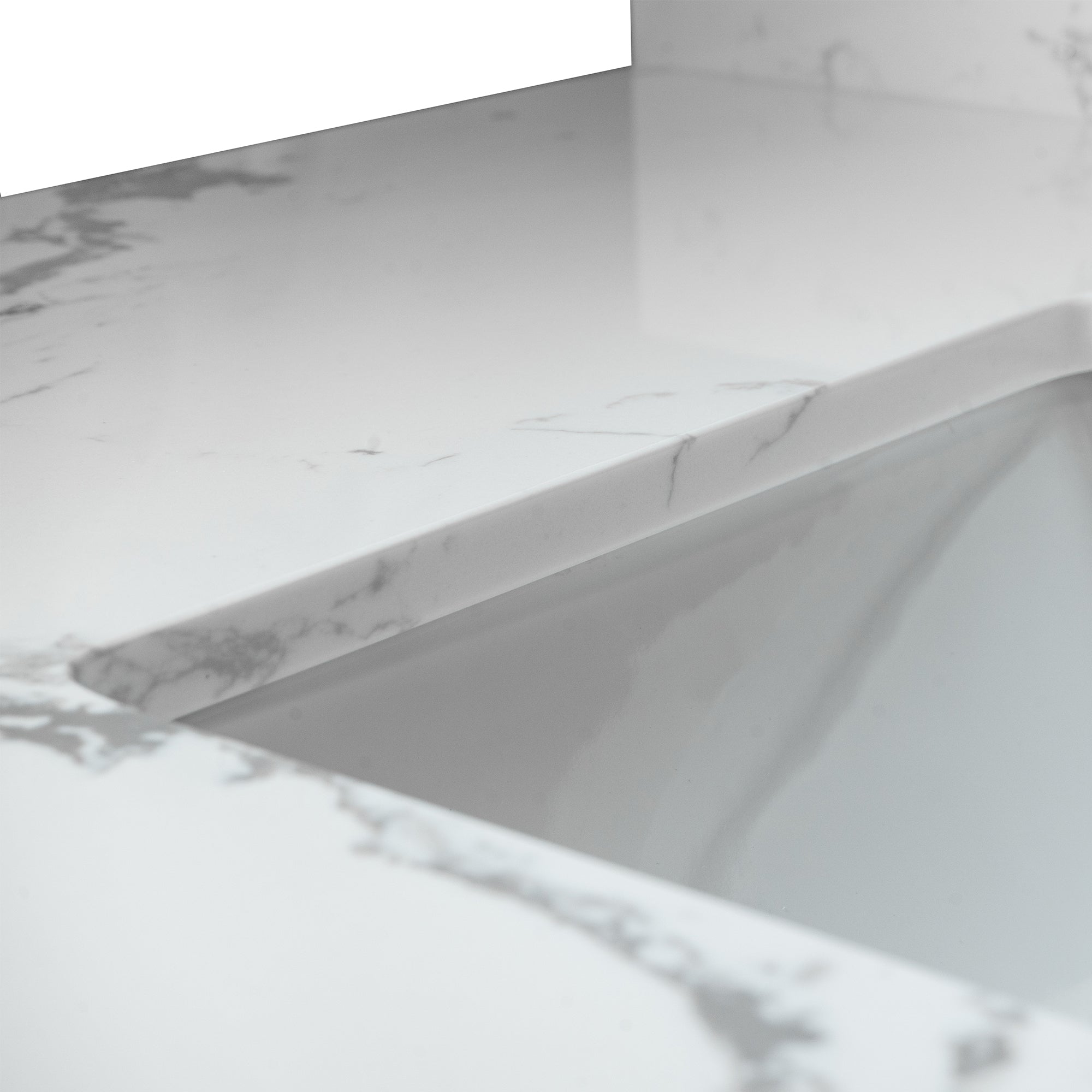 Montary 37-Inch Bathroom Vanity Top in Stone Carrara
