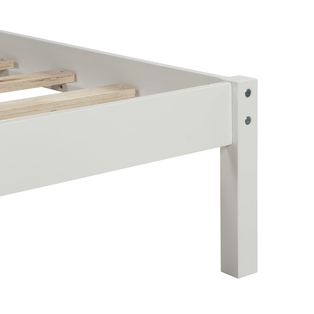 Platform Bed Frame with Headboard - Full - White