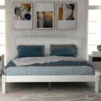 Platform Bed Frame with Headboard - Full - White