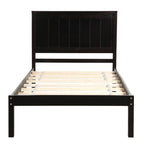 Platform Bed Frame with Headboard, Wood Slat Support, Twin, Espresso