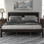 Platform Bed Frame with Headboard, Wood Slat Support, No Box Spring Needed