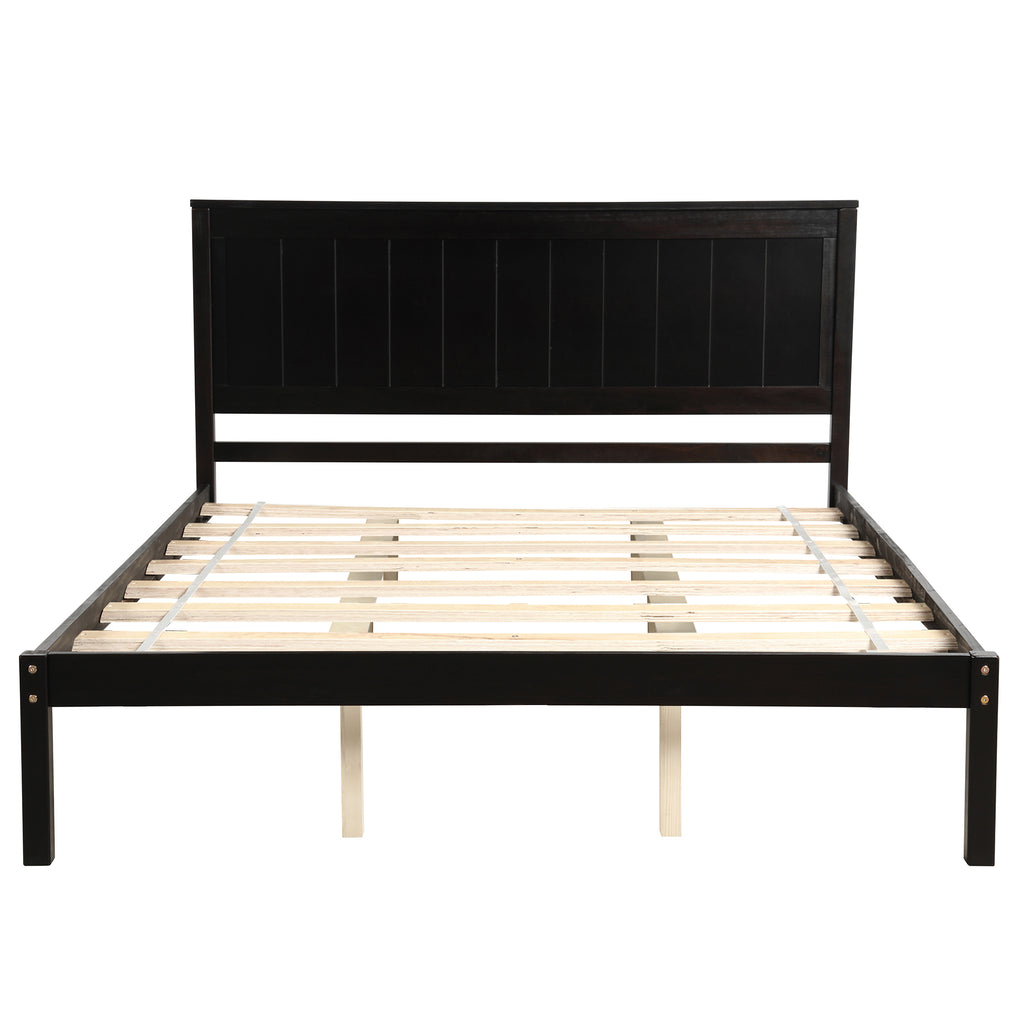 Platform Bed Frame with Headboard, Wood Slat Support, No Box Spring Needed