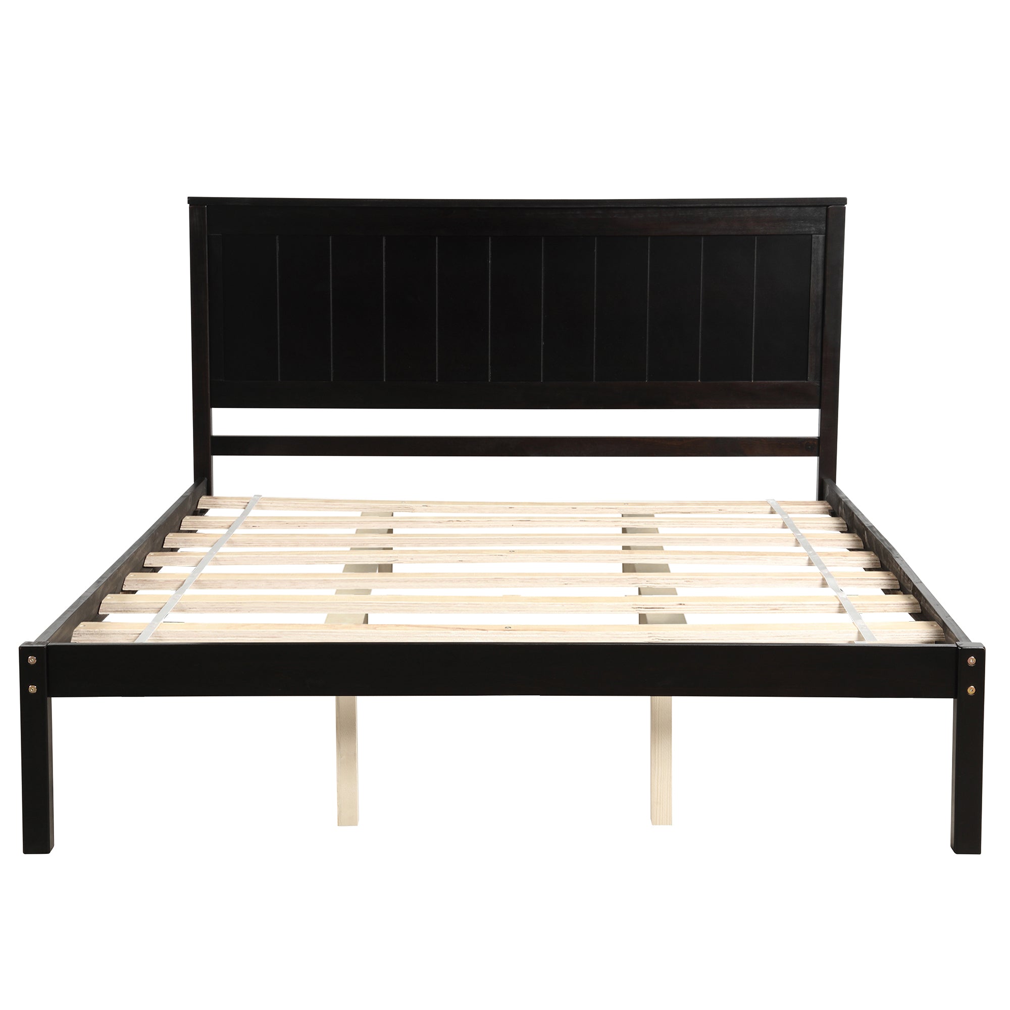 Platform Bed Frame with Headboard, Wood Slat Support, No Box Spring Needed