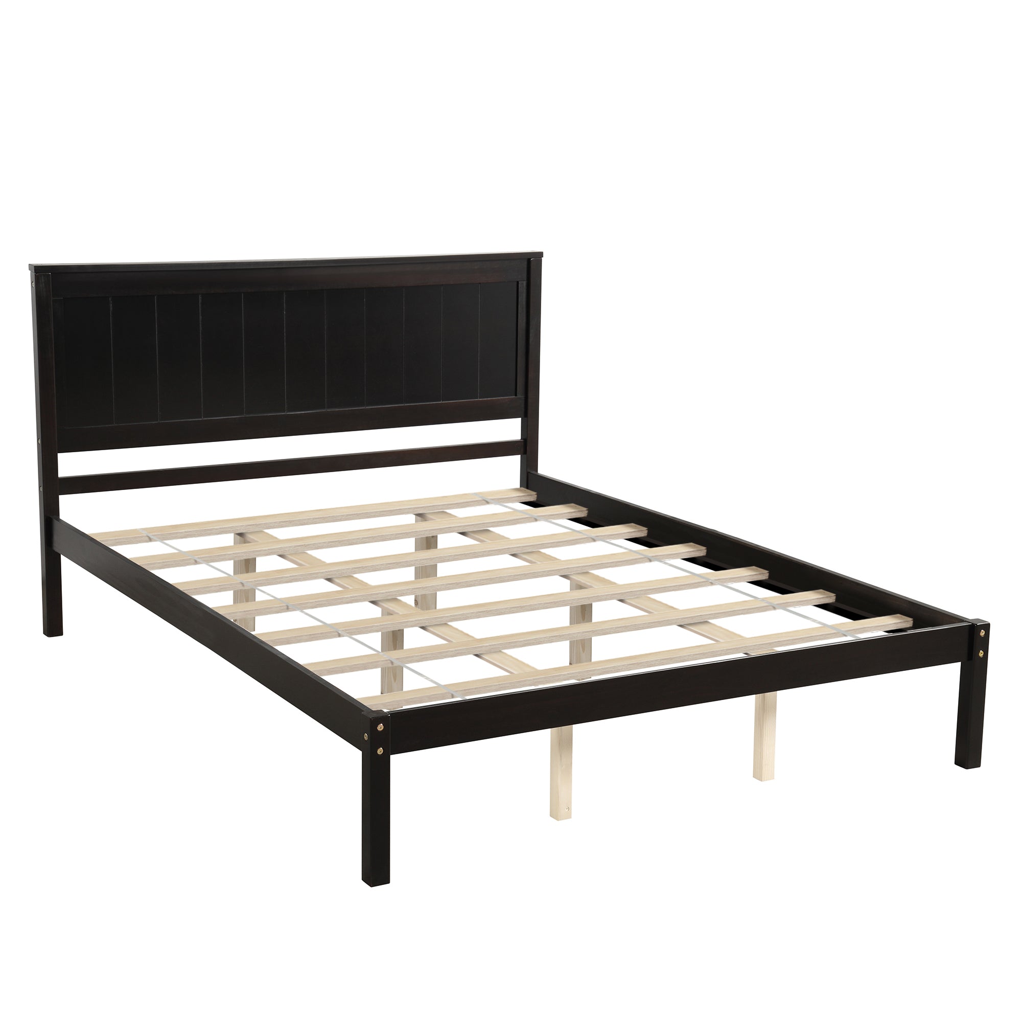 Platform Bed Frame with Headboard, Wood Slat Support, No Box Spring Needed