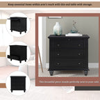 U_STYLE 27.6'' Painted Nightstand with Pull-Out Tray