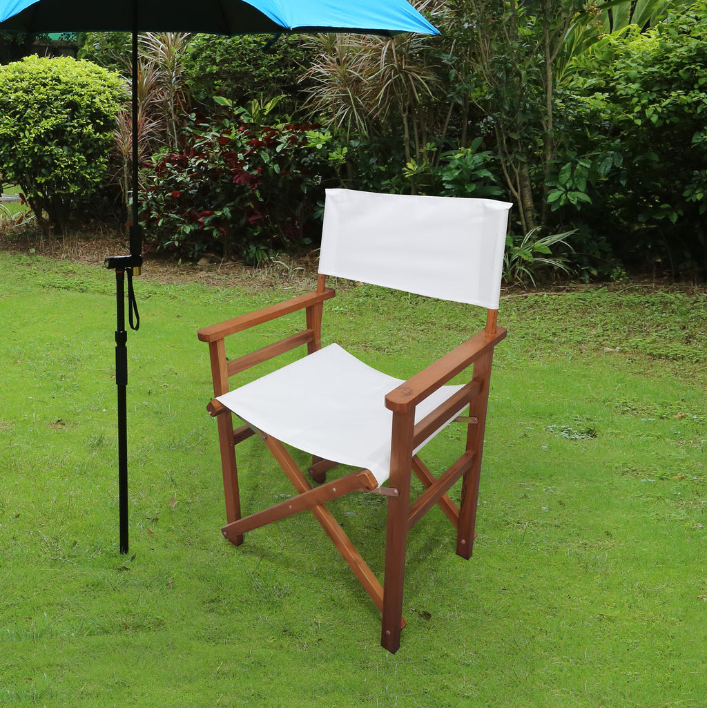 Folding Chair Wooden Director Chair Canvas - 2pcs/set