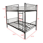 Twin Over Twin Bunk Bed, Metal Frame with Ladder