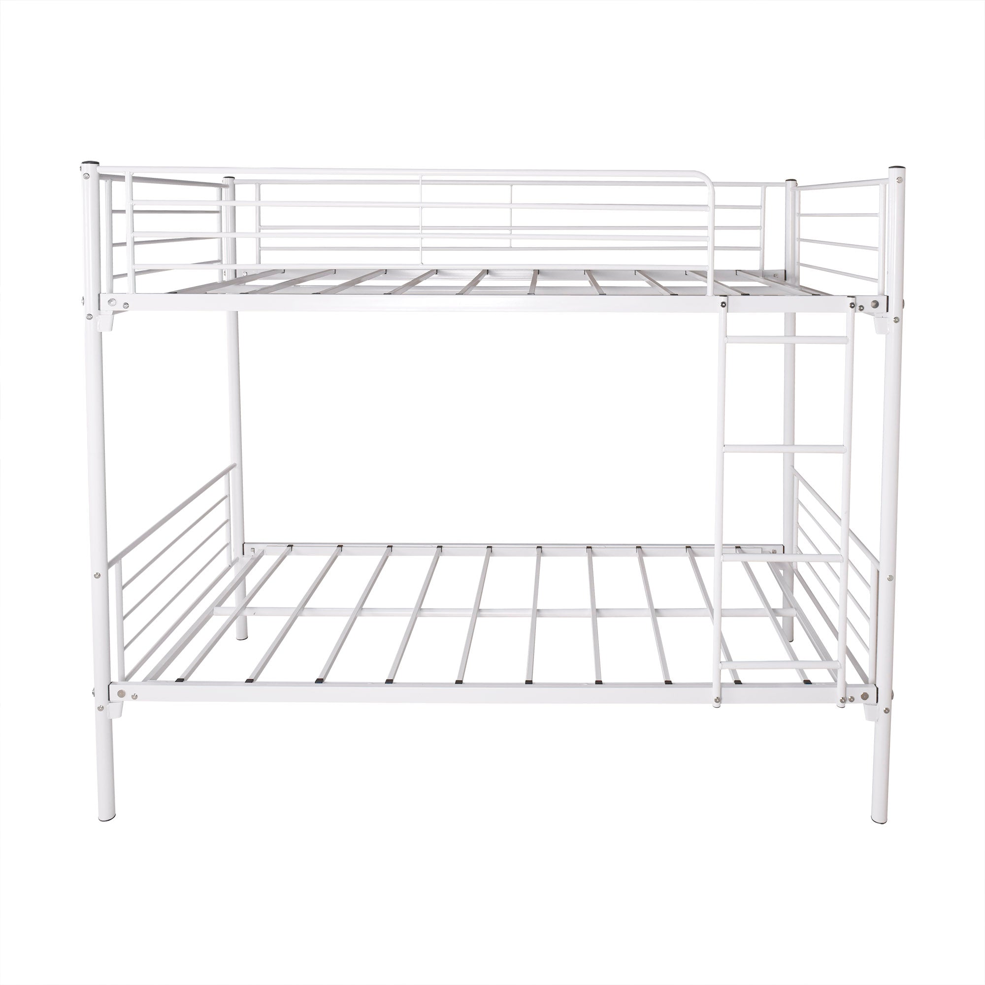 Twin-Over-Twin Bunk Bed with Metal Frame and Ladder